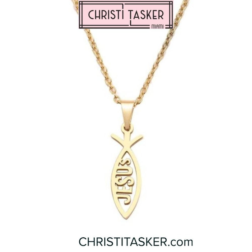 JESUS Fish Shape Necklace